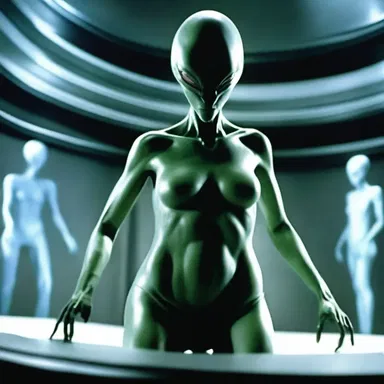 In the science fiction movie, the alien performed a striptease to confuse the human characters.