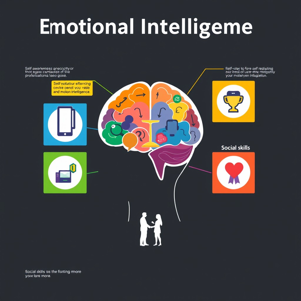 A visually engaging infographic that illustrates Emotional Intelligence concepts