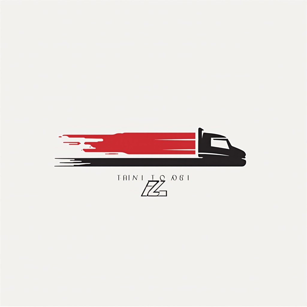A minimalist logo design for 'Rz Transport' featuring a modern and sleek aesthetic