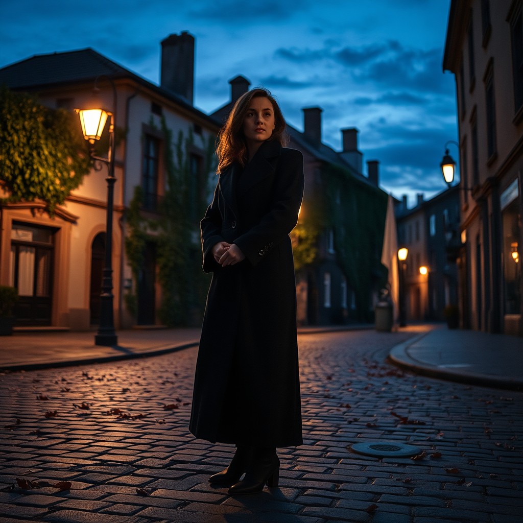 A beautifully atmospheric street scene that embodies the essence of solitude and poetry