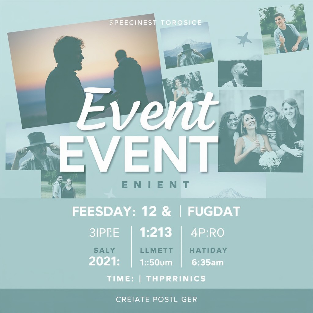 Create an event poster using the primary photo as the background