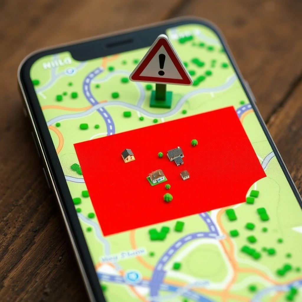 A detailed mobile phone screen displaying a vibrant map
