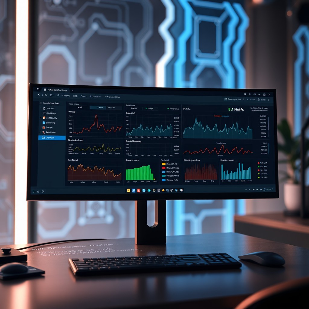 A detailed and informative network monitoring chart displayed on a computer screen