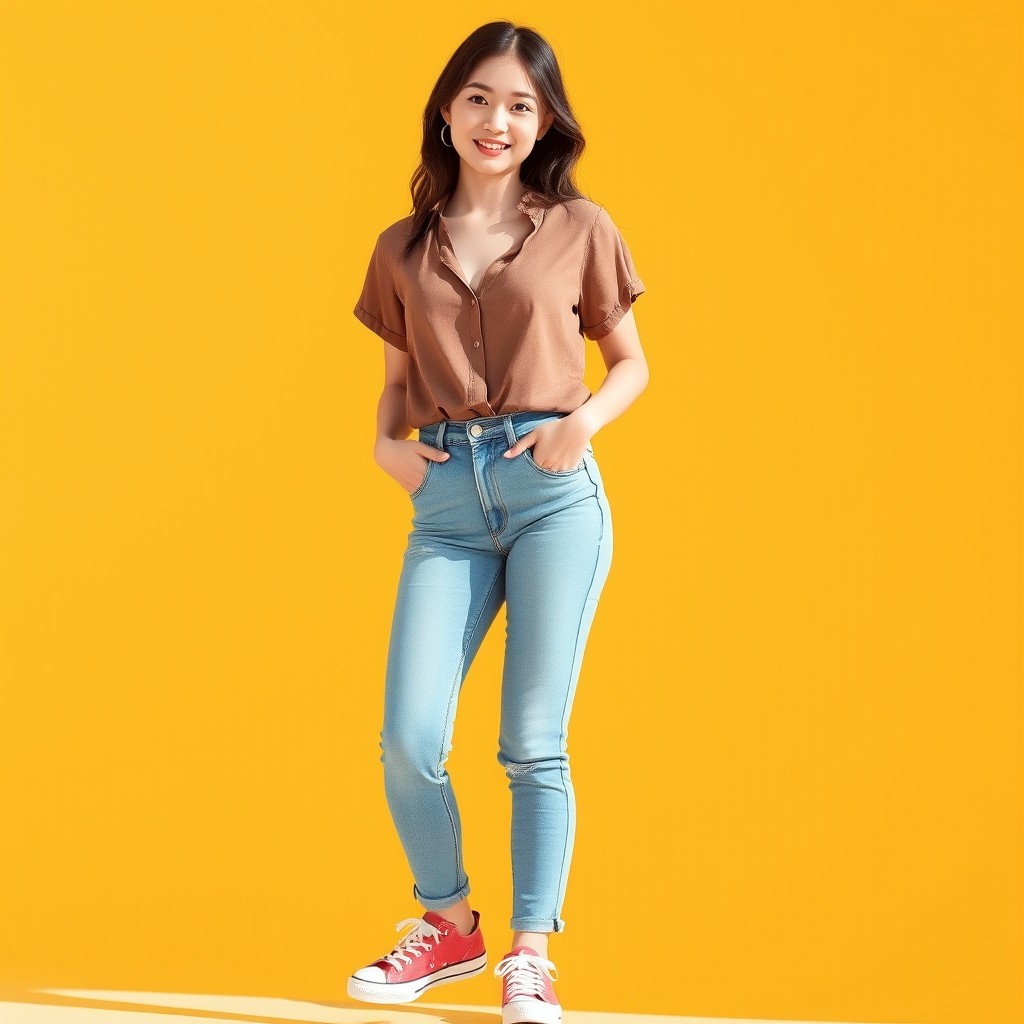 A petite young woman, approximately 1