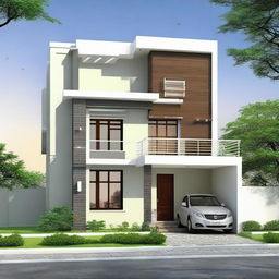 A 1200 sqft house with an aesthetically pleasing and simple front elevation.