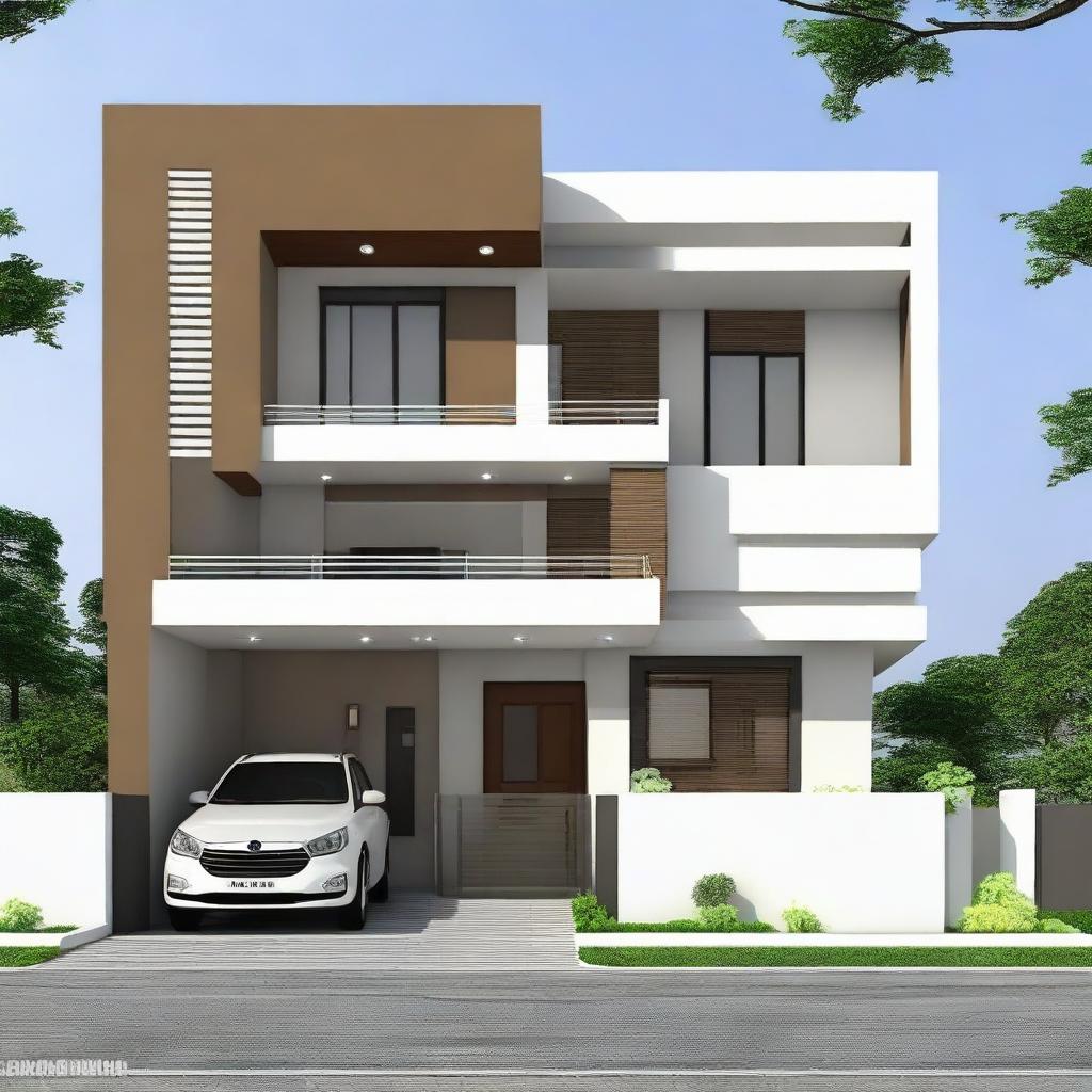 A 1200 sqft house with an aesthetically pleasing and simple front elevation.