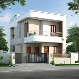 A 1200 sqft house with an aesthetically pleasing and simple front elevation.