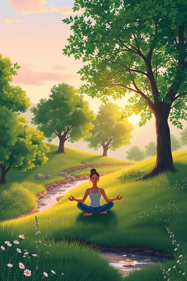 Tranquil Meditation Scene in Nature - Capturing Calmness and Serenity
