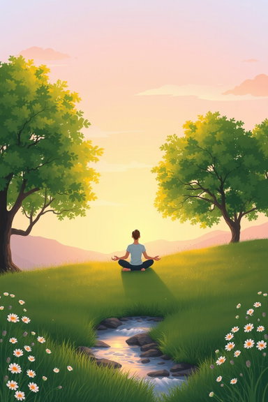Tranquil Meditation Scene in Nature - Capturing Calmness and Serenity