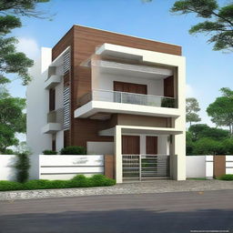 A 1200 sqft house with an aesthetically pleasing and simple front elevation.