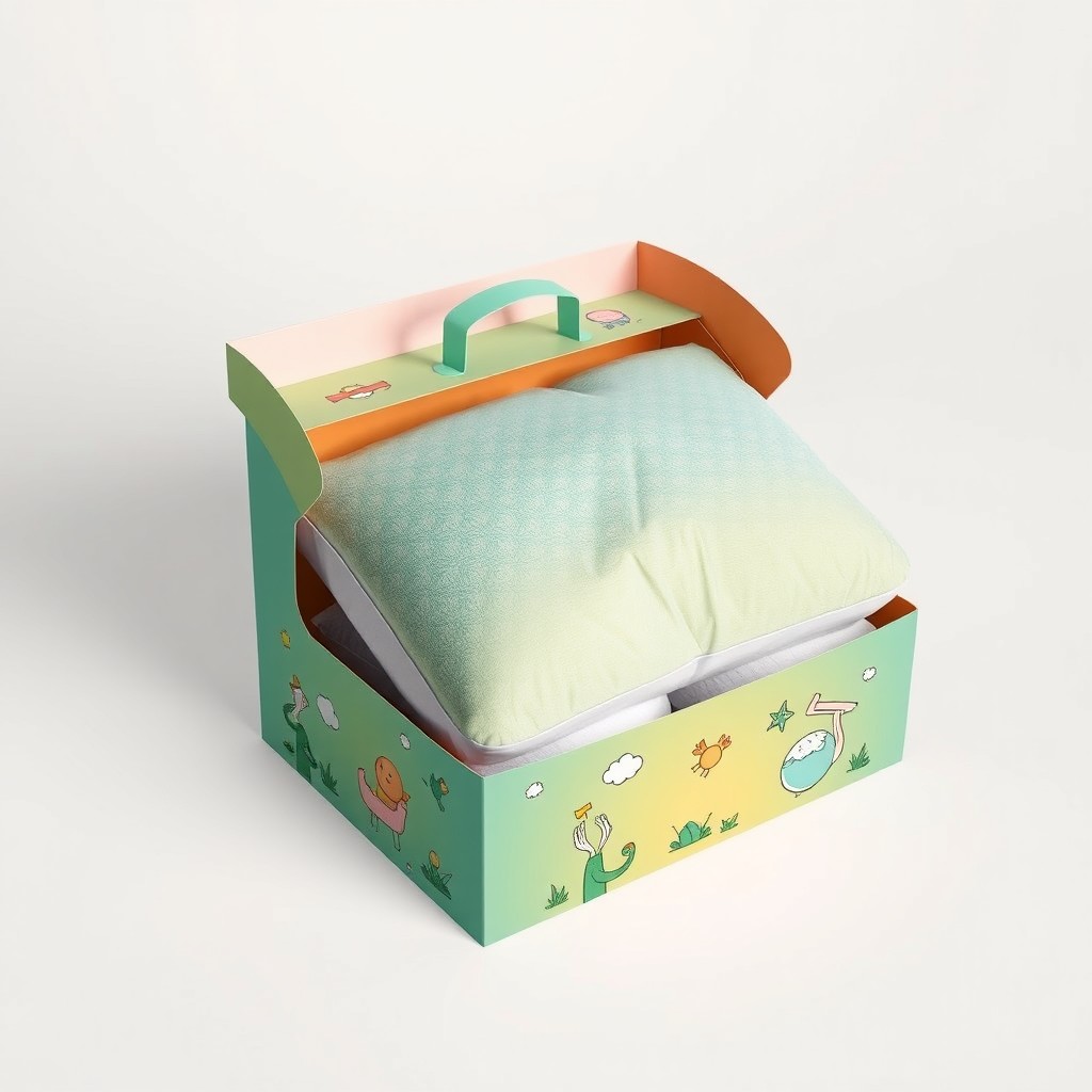 A creative and eye-catching packaging design concept for a large cushion