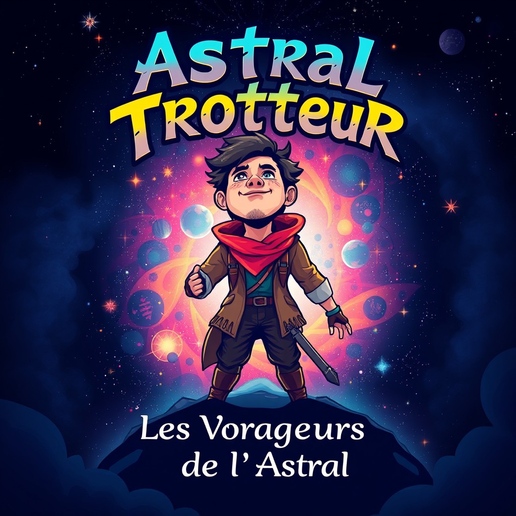 An engaging and vibrant poster design featuring a central character with the head from the second image provided