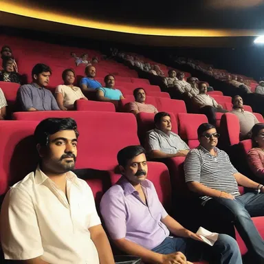 The latish show in the cinema was almost full as people arrived late.