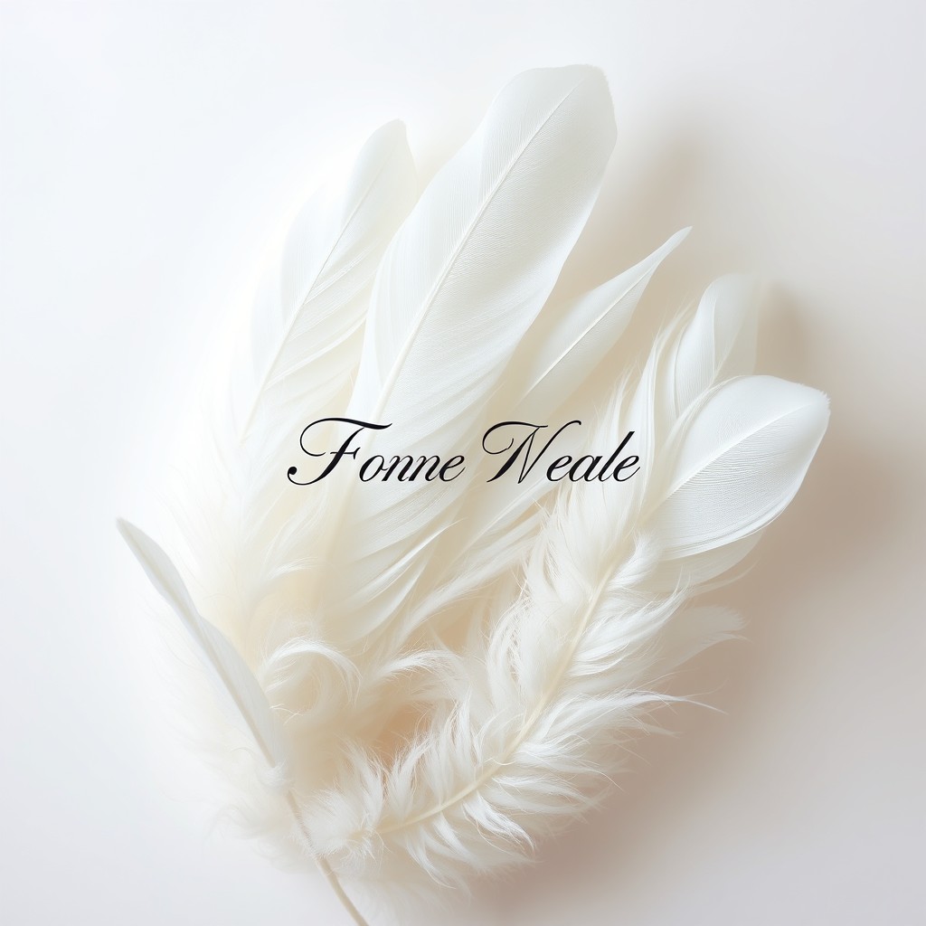 A book cover design featuring pure white feathers that appear soft and airy, embellished with a subtle glitter effect that catches the light beautifully
