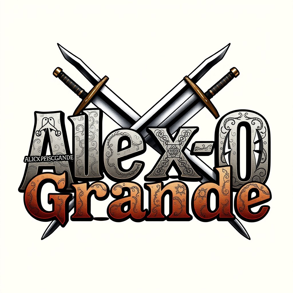 The name 'Alex 0 Grande' prominently displayed in a bold, artistic font