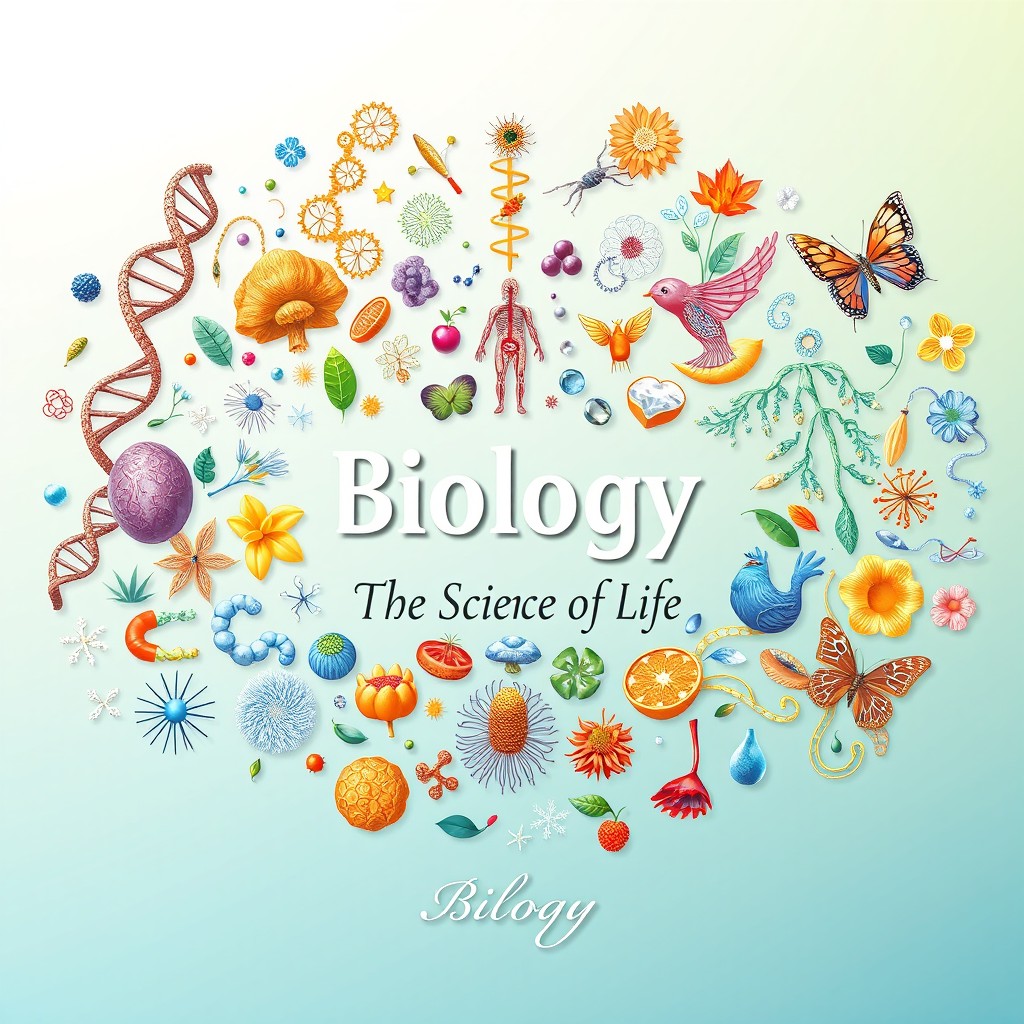 A visually striking cover page for a biology textbook