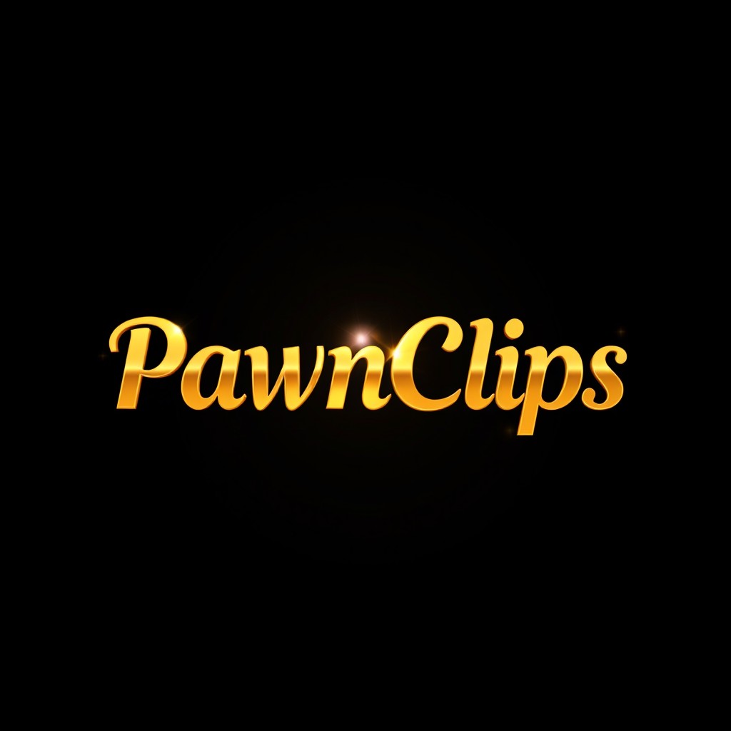 A visually striking image featuring a black and gold background with the text "PawnClips" prominently displayed