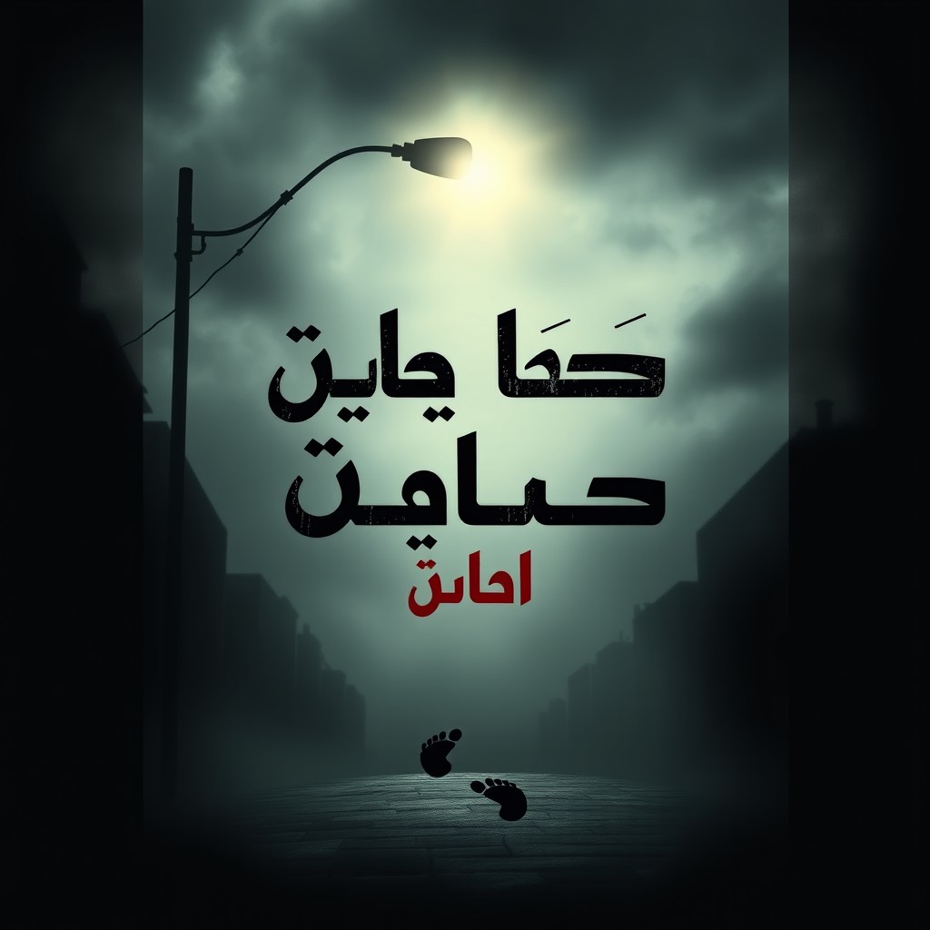 A book cover design that evokes mystery and crime, titled 'جريمة'