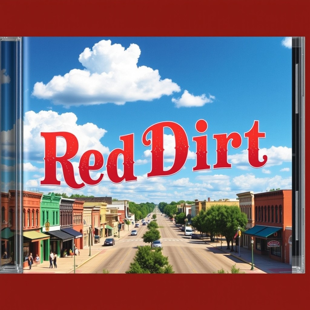 A vibrant and energetic CD cover featuring a scenic view of Downtown Stillwater, Oklahoma