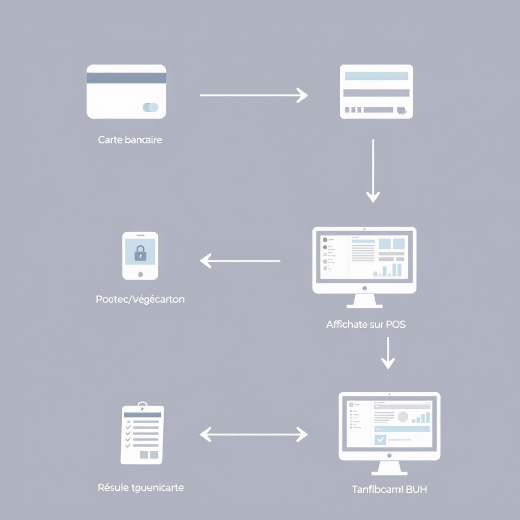 An illustration representing the various steps in a payment verification process without any identifiable names