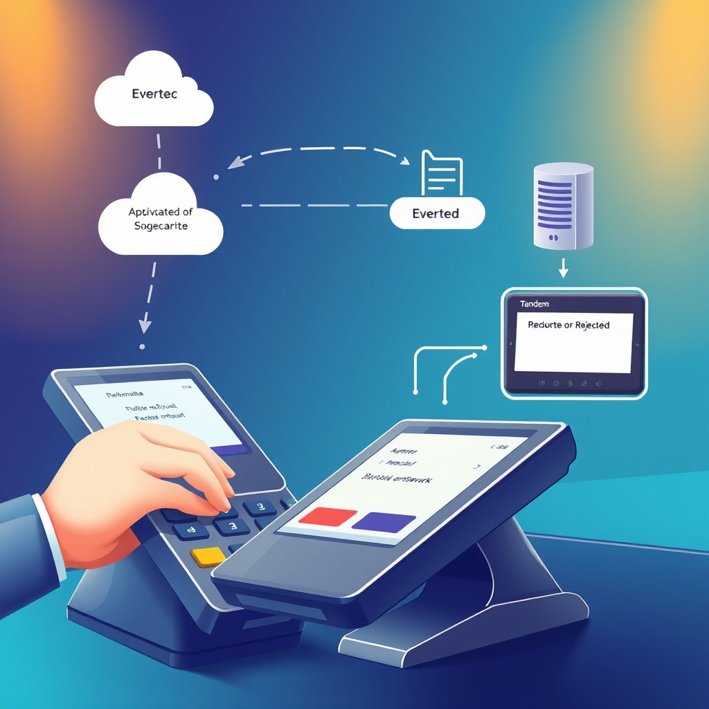 A detailed illustration of the transaction process in a payment system