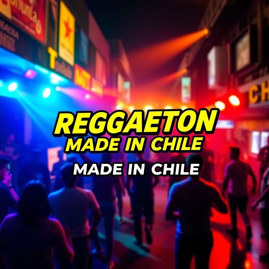 A striking image featuring the title 🔥👹Reggaeton Made In Chile 👹🔥 prominently displayed in bold, dynamic typography