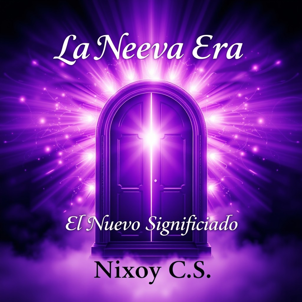 A stunning purple portal radiating a mystical aura, symbolizing 'La Nueva Era'