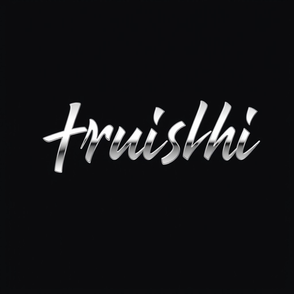 A sleek and stylish logo design featuring the word 'Fruishi' in silver chrome Japanese-style lettering