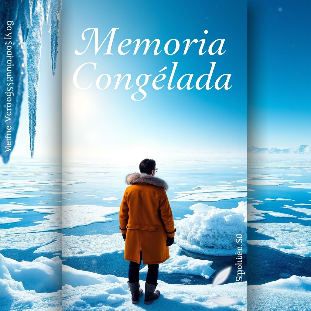 A captivating book cover for a novel titled 'Memoria Congelada'