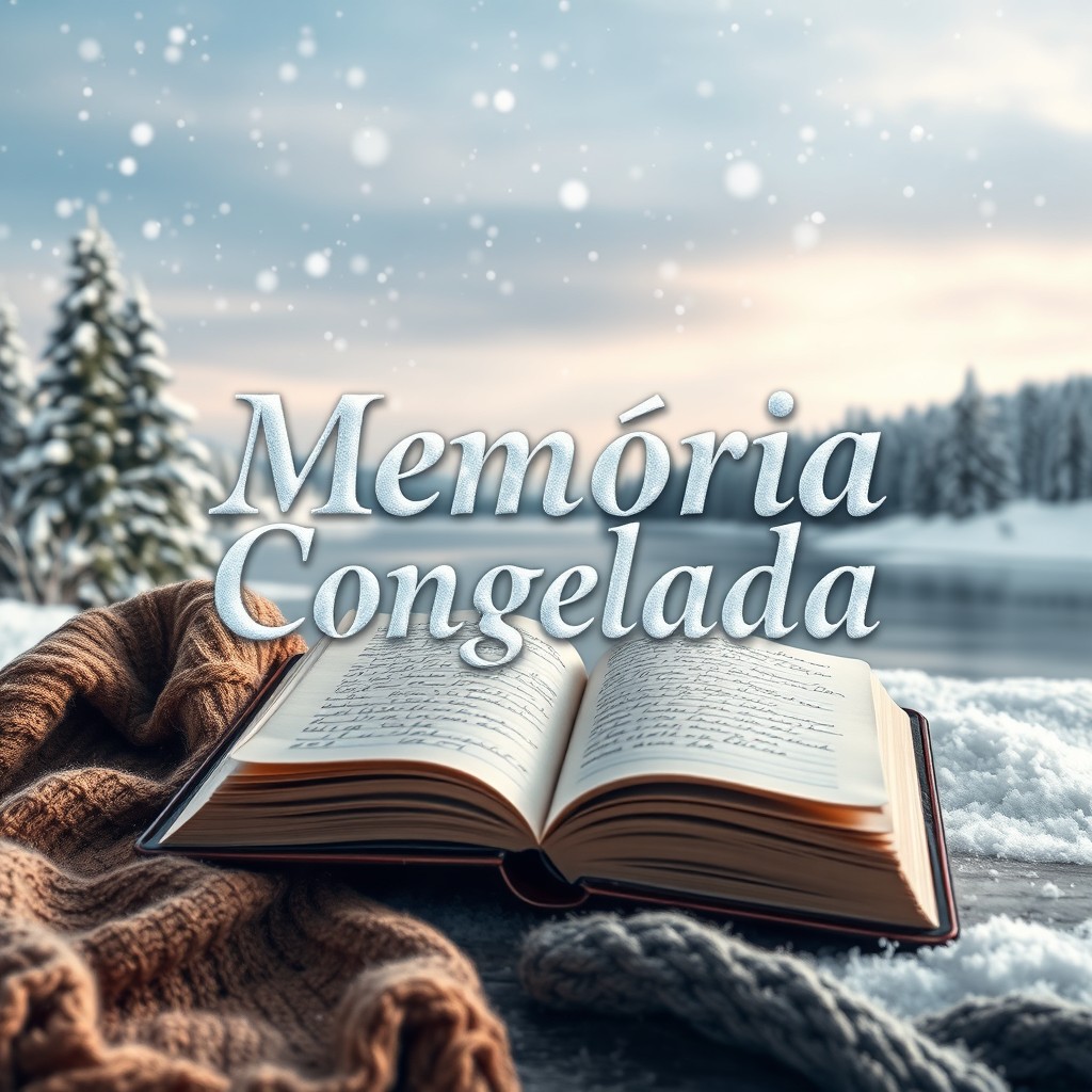 A captivating book cover for a chronicle titled 'Memória Congelada'