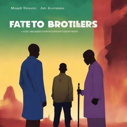 A high-quality digital art piece designed as a book cover for 'Fate of Two Brothers' by Magembe Kenneth