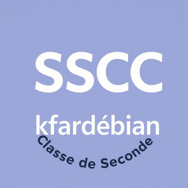 A logo design containing the text 'sscc kfardebian Classe de Seconde' with a clean and modern style, featuring the same colors and fonts as the original logo