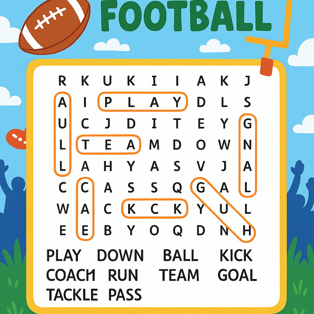 Add this image to a football themed page for kids