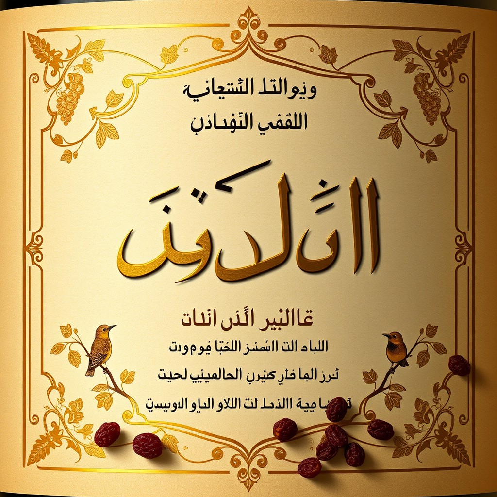 A luxurious label for a traditional Iranian raisin spirit named 'مِی‌سُر'
