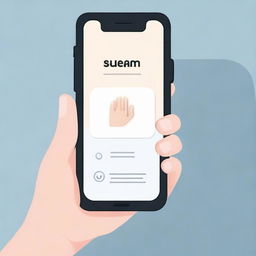 Generate an image of a hand touching a smartphone screen, opening a Legal Advocacy app from a notification. Display an intuitive, clean interface of the app on the screen.