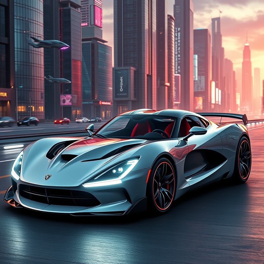 A stunning futuristic Dodge Viper model envisioned for the year 2030