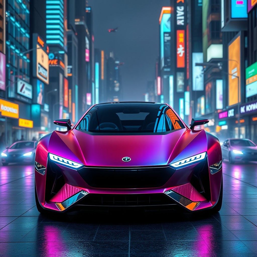 A futuristic Zeekr 007 model imagined for the year 2030, emphasizing its sleek and modern design