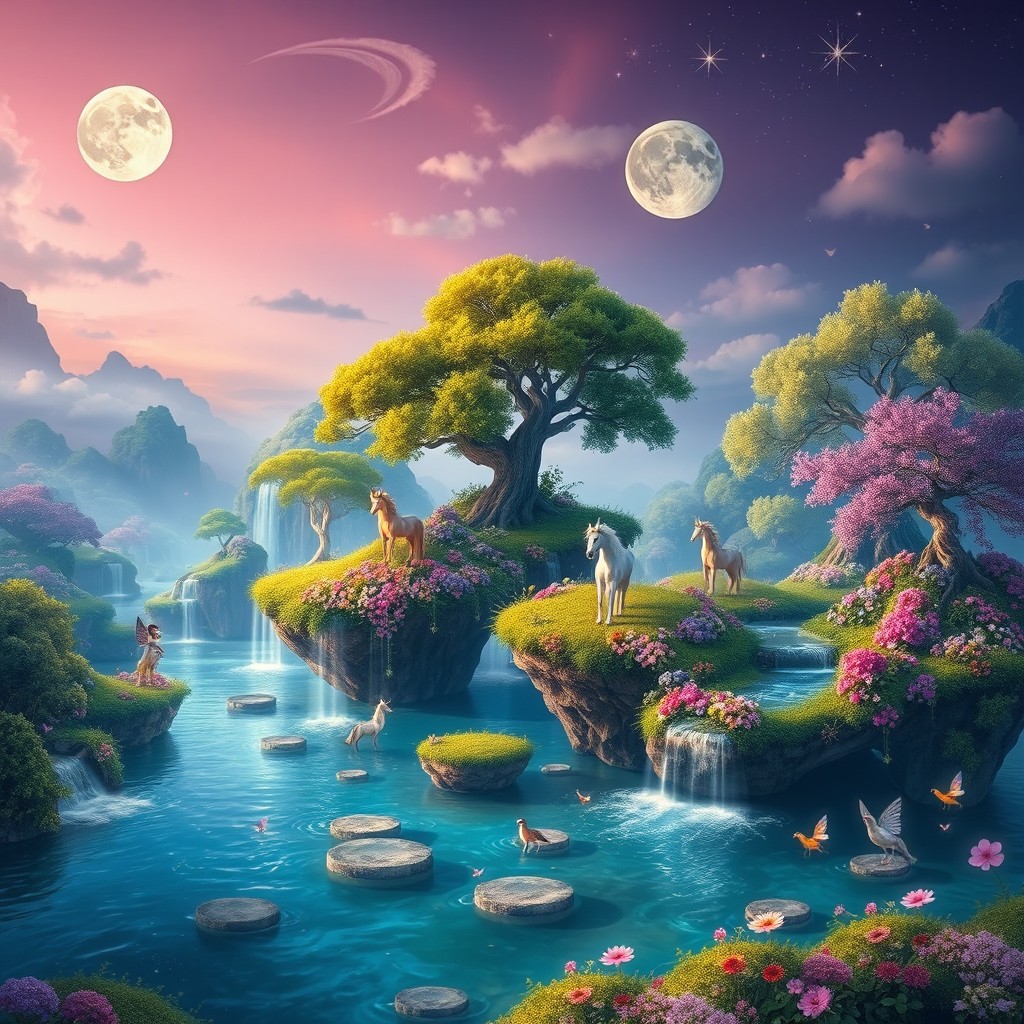 A breathtakingly beautiful magical realm that blends elements of fantasy and nature