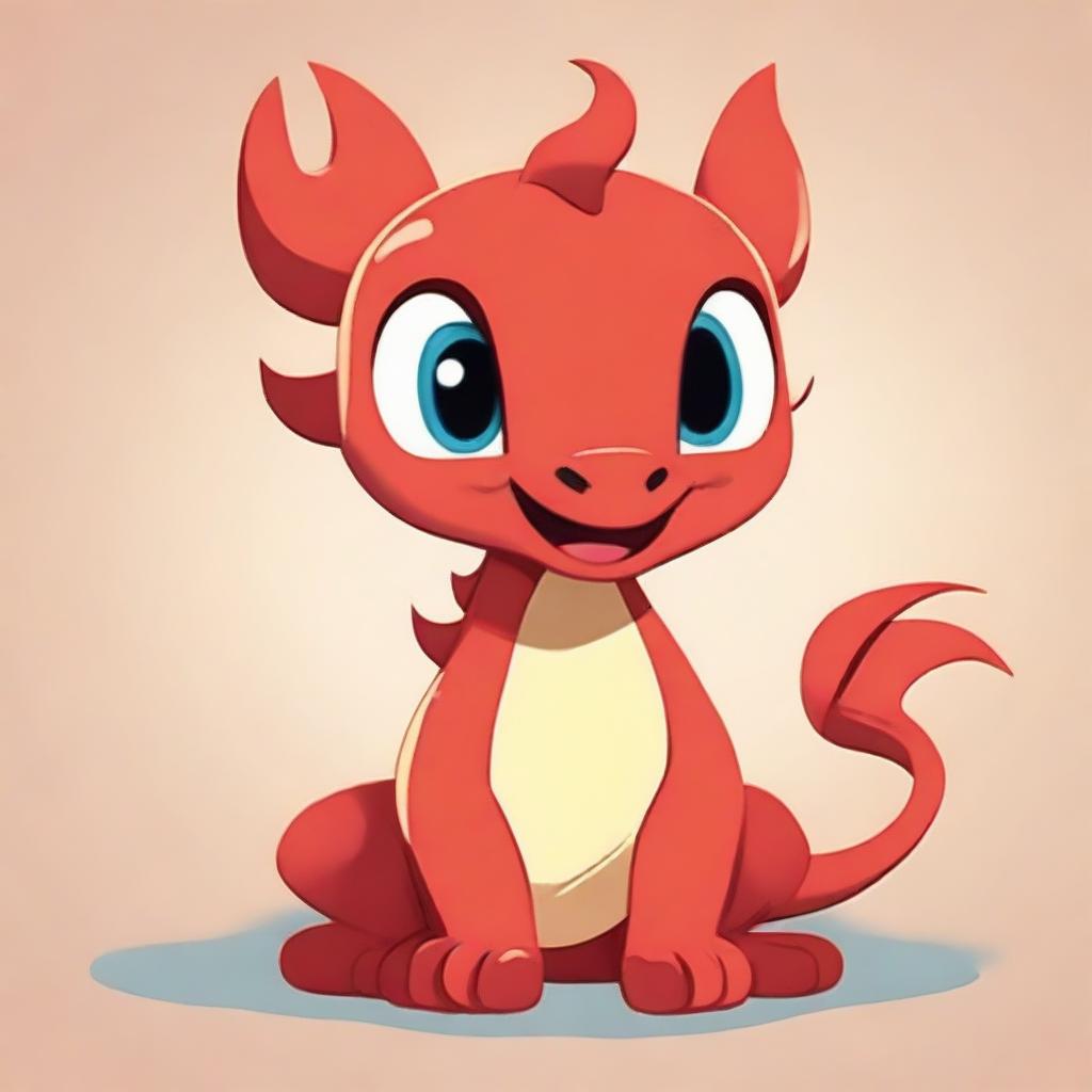 A lovable Disney-style animated illustration of baby Mushu, the dragon character with childlike innocence and charm.