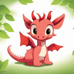 A lovable Disney-style animated illustration of baby Mushu, the dragon character with childlike innocence and charm.