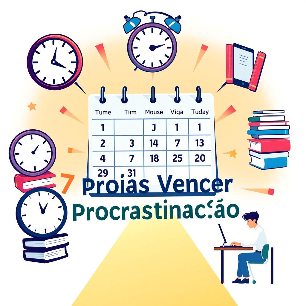 A vibrant and engaging image representing the theme '7 Dias Para Vencer a Procrastinação'