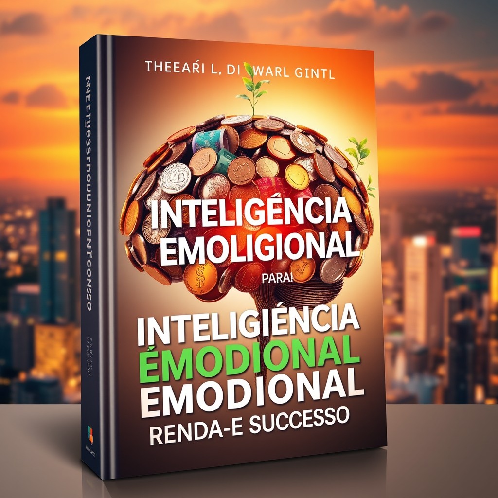 A visually striking book cover design titled "Inteligência Emocional para Renda e Sucesso"