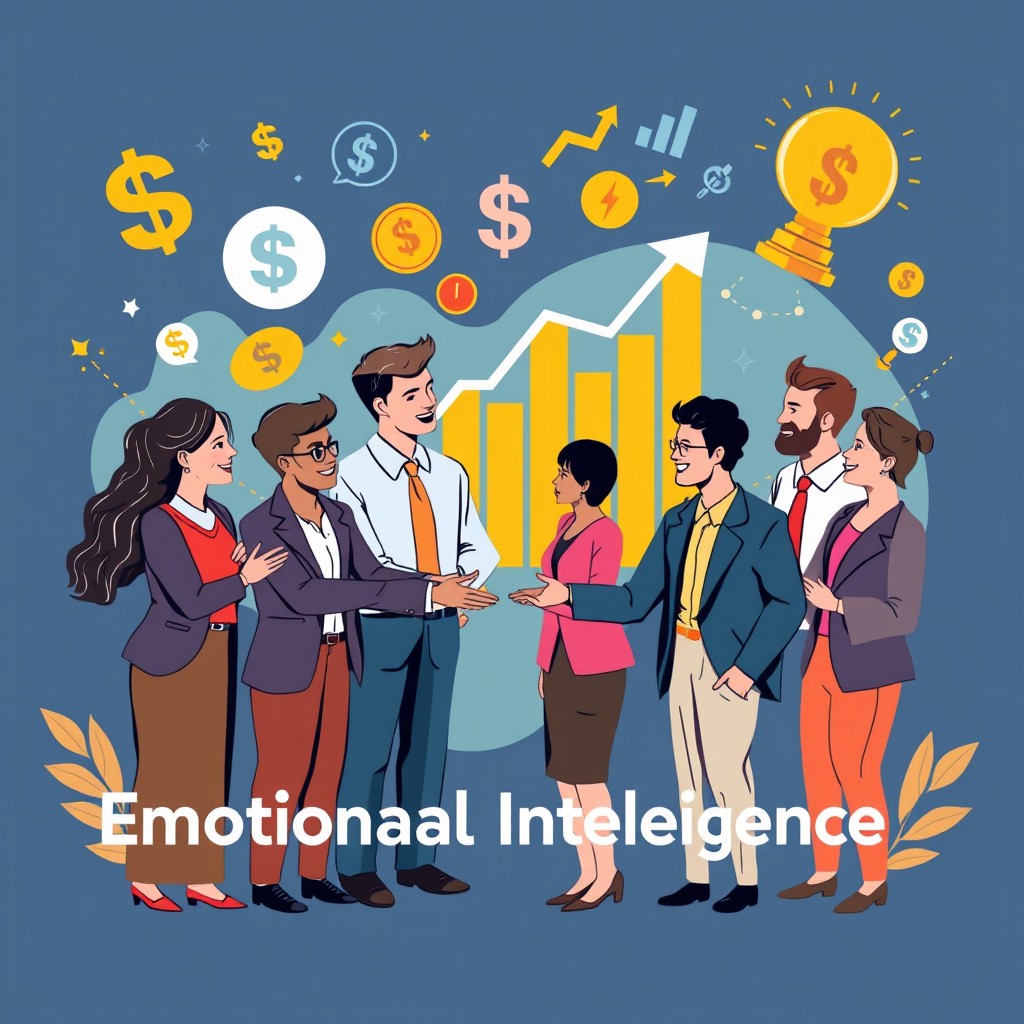 A visually engaging illustration symbolizing Emotional Intelligence for Income and Success