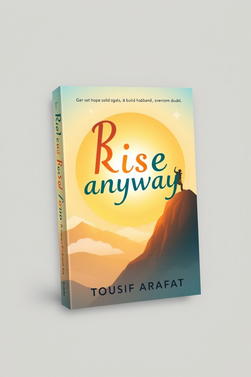 An enchanting and inviting book cover design for 'Rise Anyway' by Tousif Arafat