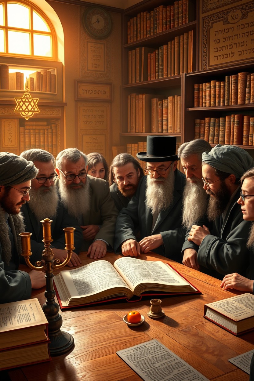 Artistic Talmud Study Session - A Deep Dive into Jewish Scholarship