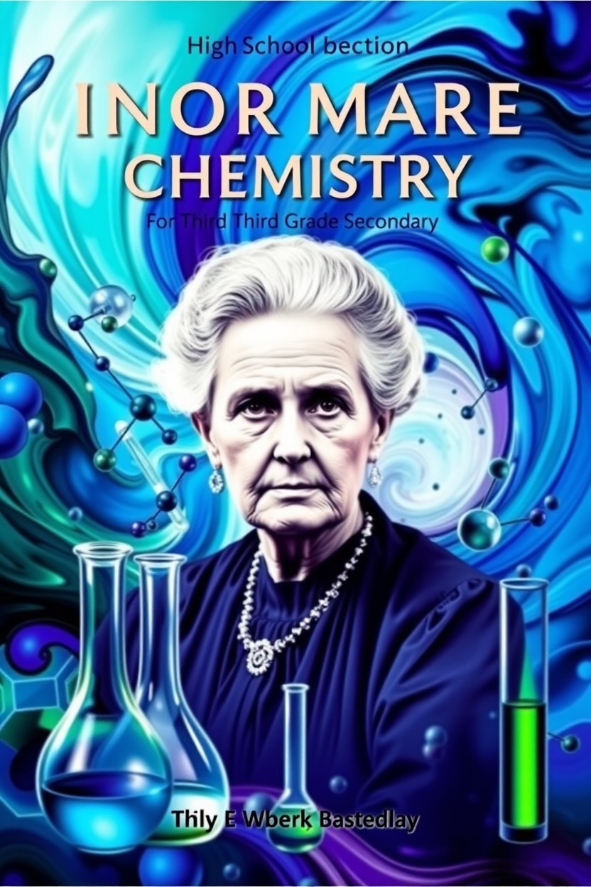 A captivating book cover for a high school chemistry textbook focused on inorganic chemistry