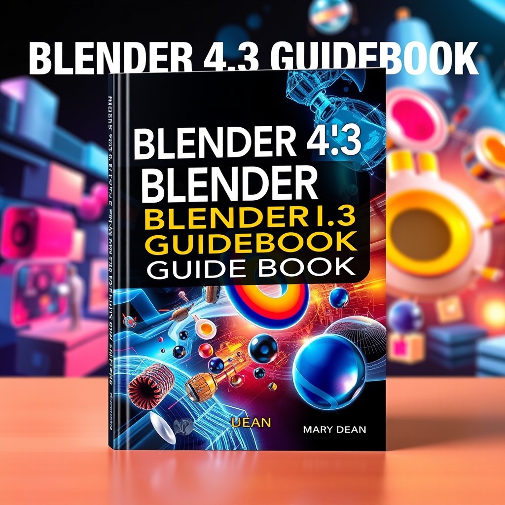 A visually dynamic book cover for 'BLENDER 4