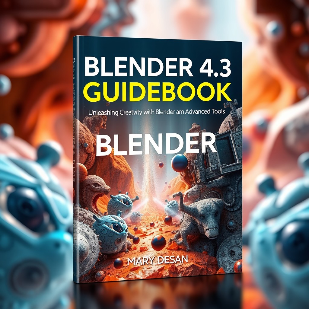 A striking book cover for 'BLENDER 4