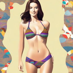 A high-quality digital art image featuring a stylish bikini