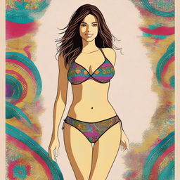 A high-quality digital art image featuring a stylish bikini